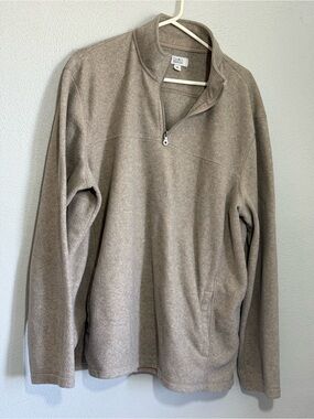 Croft & Barrow Men's Quarter-Zip Fleece Pullover - Taupe